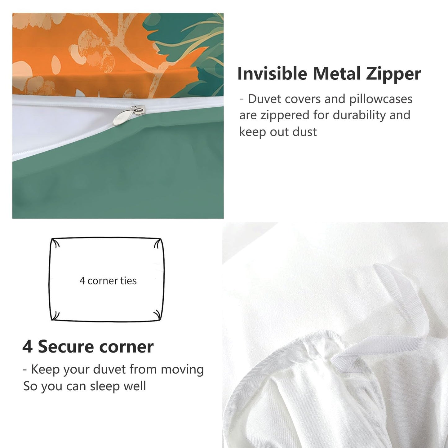 Twin Duvet Cover Set Plants and Flowers Chrysanthemum 1 Soft Bedding Duvet Cover 68×90 Inches with Zipper Closure Dark Green, Ultra Soft, for Kids Boys Girls Teens Bedroom Decor
