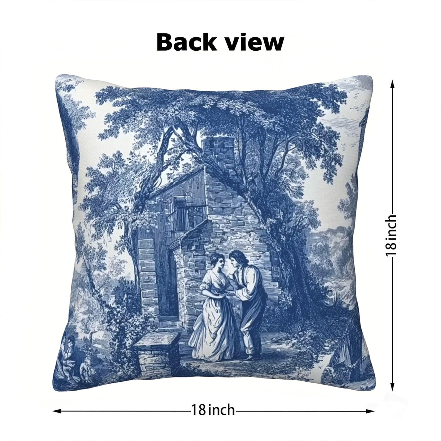 Ecixzyo French Throw Pillow Covers 18x18 Inch Set of 4 Pillowcases Outdoor Home Decor for Couch Bed Sofa Living Room