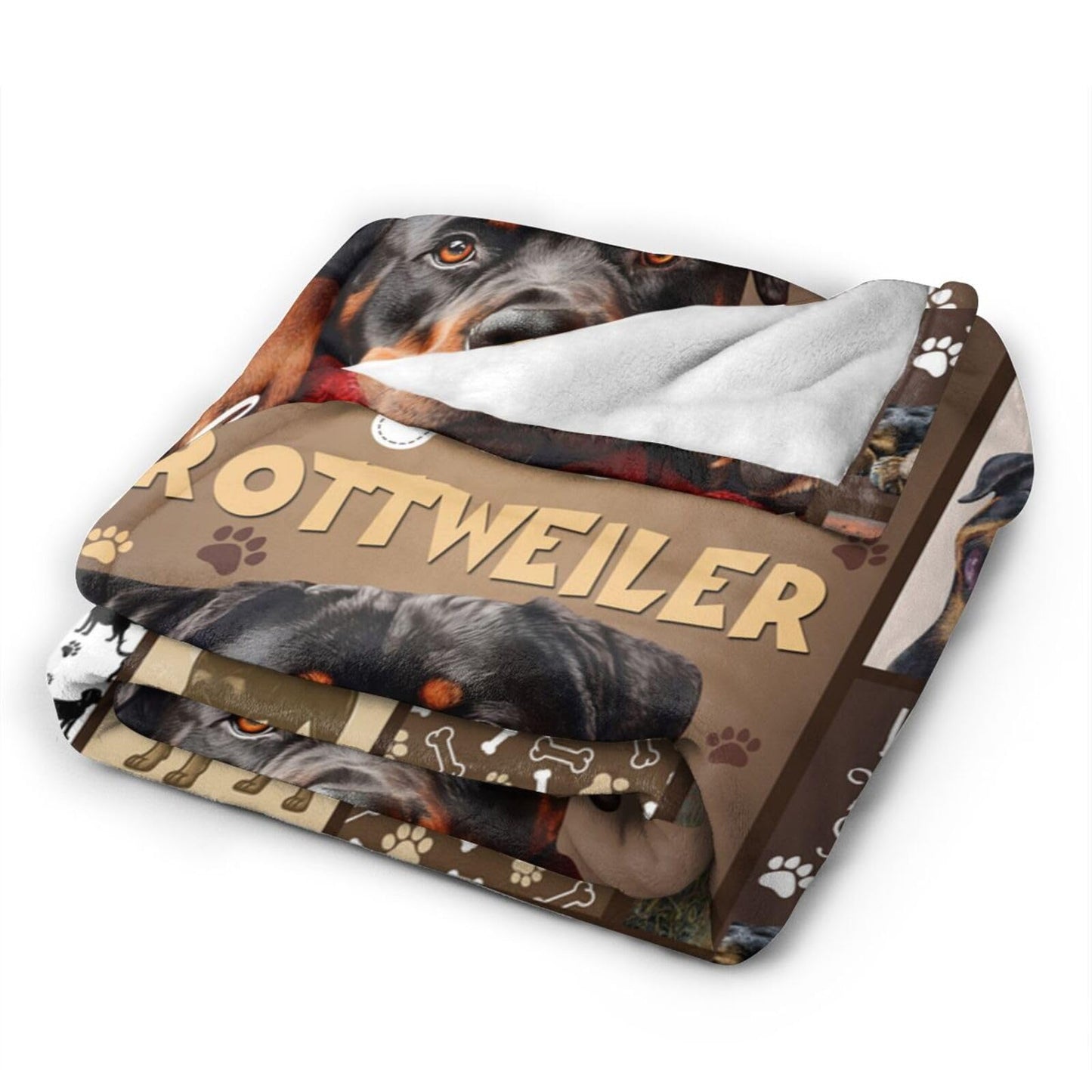 Dynova Rottweiler Blanket Cozy Plush Dog Lovers Gifts Throw Blankets Animal Fuzzy Flannel Fleece for Girls Boys Women Men 50"X40"
