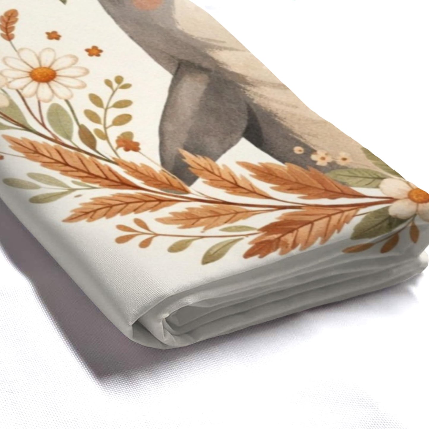 REZHOCH Boho Funny Dolphin Shower Curtain 72x72Inch,Floral Cute Animal Home Bathroom Decor,Bohemian Wildlife Flower Crown,Rustic Farm Nature Neutral Beige Bath Set with Hooks