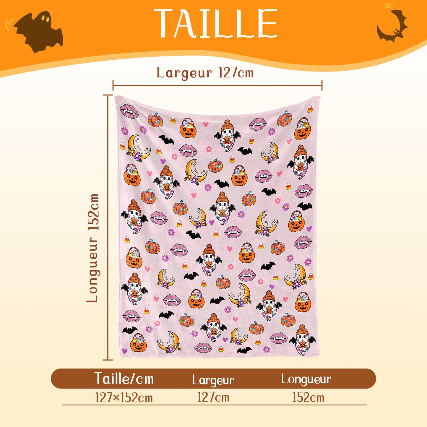 Bemaystar Christmas Blanket - Pumpkin Blanket Christmas Throw Blanket Gifts for Kids Girls Boys Teens Kids Women Birthday Anniversary Fleece 50X60 Inch