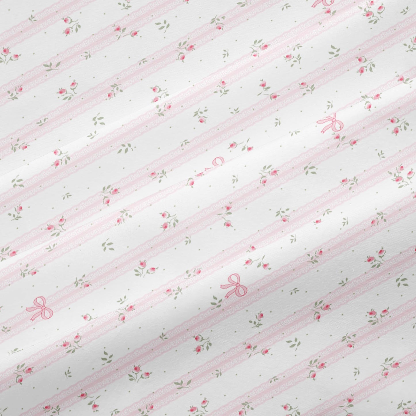Sedefen Striped Duvet Cover Queen Size Pink Floral On White Bedding Set with Bow Pattern 3 Pieces Kids Boys Girls Cute Bowknot Reversible Princess Style Soft Duvet Cover Set with Zipper Closure