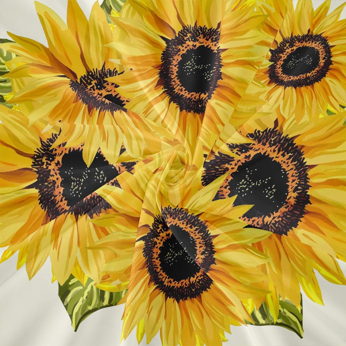 Homewish Sunflowers Bedding Set 3pcs Yellow Flowers Comforter Cover Yellow Sunflowers Printed Design Duvet Cover Set Botanical Bedspread Cover with 2 Pillow Cases(No Comforter) Queen Size