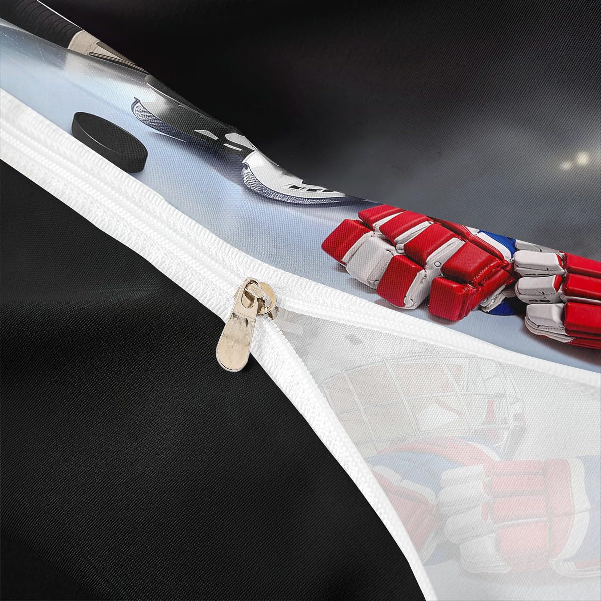 Erosebridal Ice Hockey Bedding Set Full Hockey Player Duvet Cover for Kids Boys Girls Teens Juvenile Sports Game Comforter Cover Set Soft Microfiber Winter Sports Bedroom Decorative, Zipper
