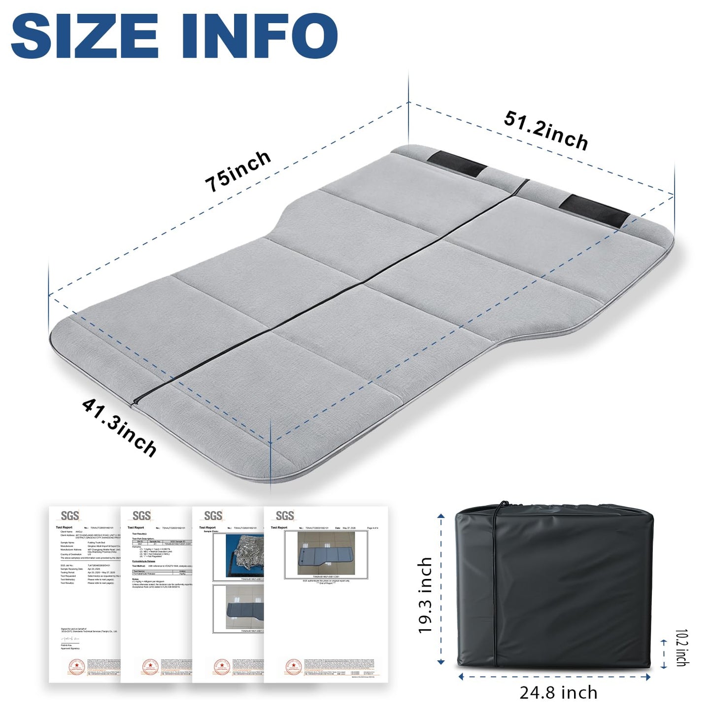 SXMMXS Car Camping Mattress for Ford Explorer, No Inflation Needed, Foldable Foam Trunk Bed, SUV Air Mattress Alternative for Travel Sleeping, Ideal for Camping Essentials and Road Trips, Gifts