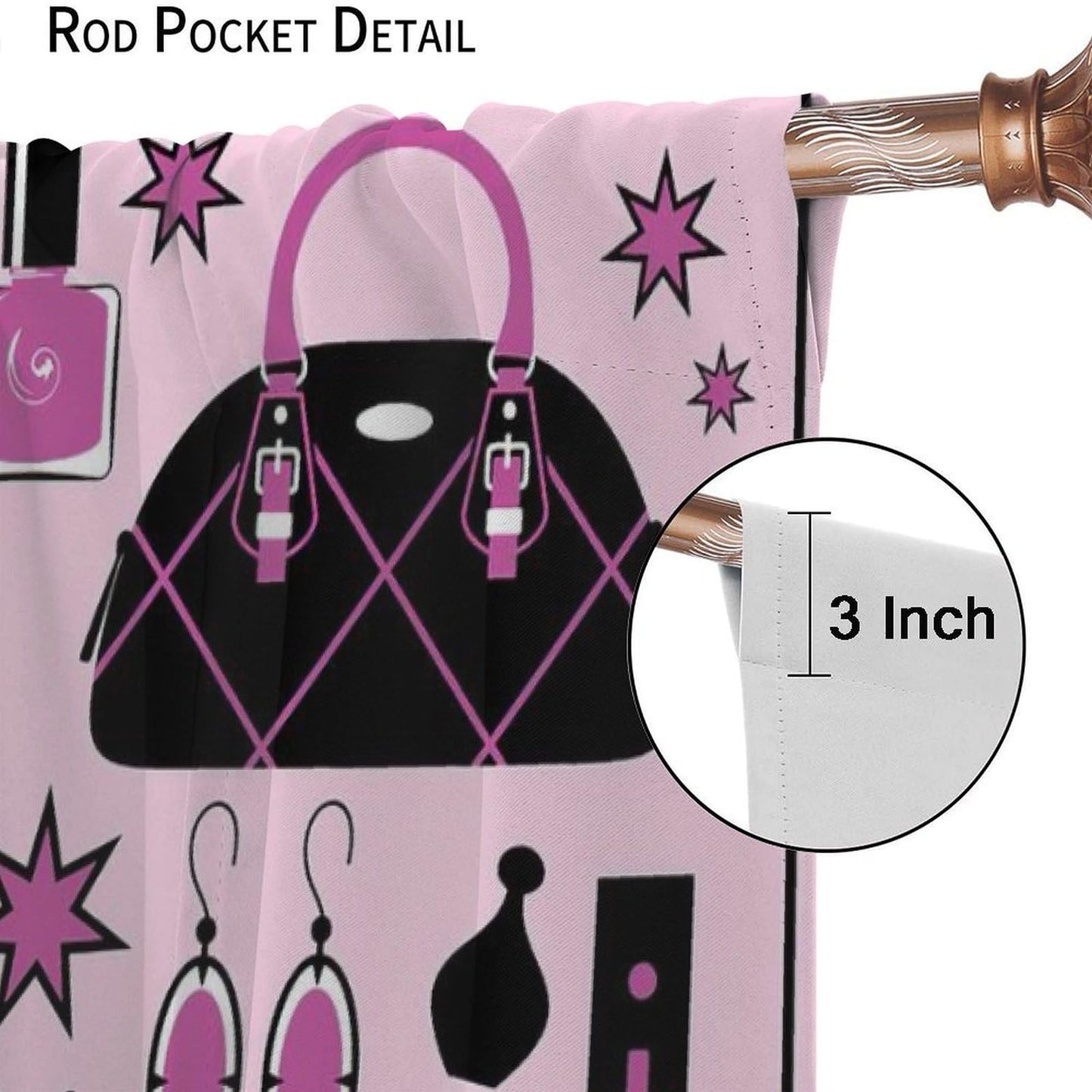 VUMIVI Paris Fashion City Curtains Eiffel Tower Perfume Modern Decor Dresses Pink Illustrations Rod Pocket Window Treatments for Bedroom Kitchen Living Dining Apartment Dorms Cafe 42" W X 44.5" L