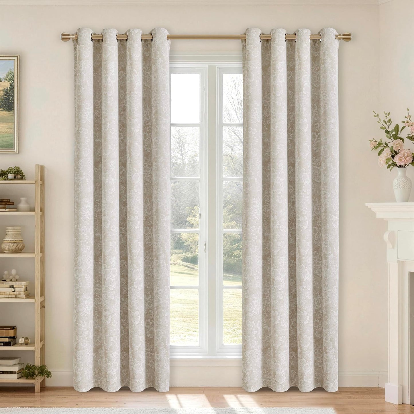 Slomebery Dusty Beige Blackout Curtains 52" W x 84" L inch 2 Panels