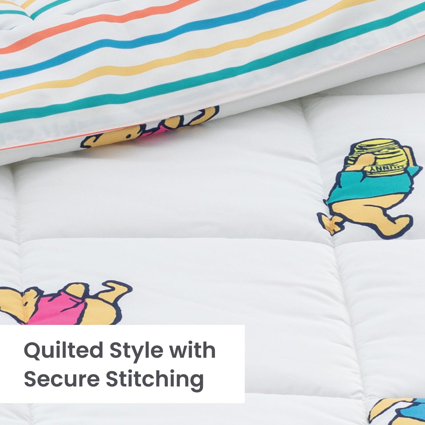 Berkshire LIG Printed Reversible Microfiber Comforter Set–7-Piece, Ultra Soft All-Season Bedding, Wrinkle & Fade Resistant, Queen, Dancing White