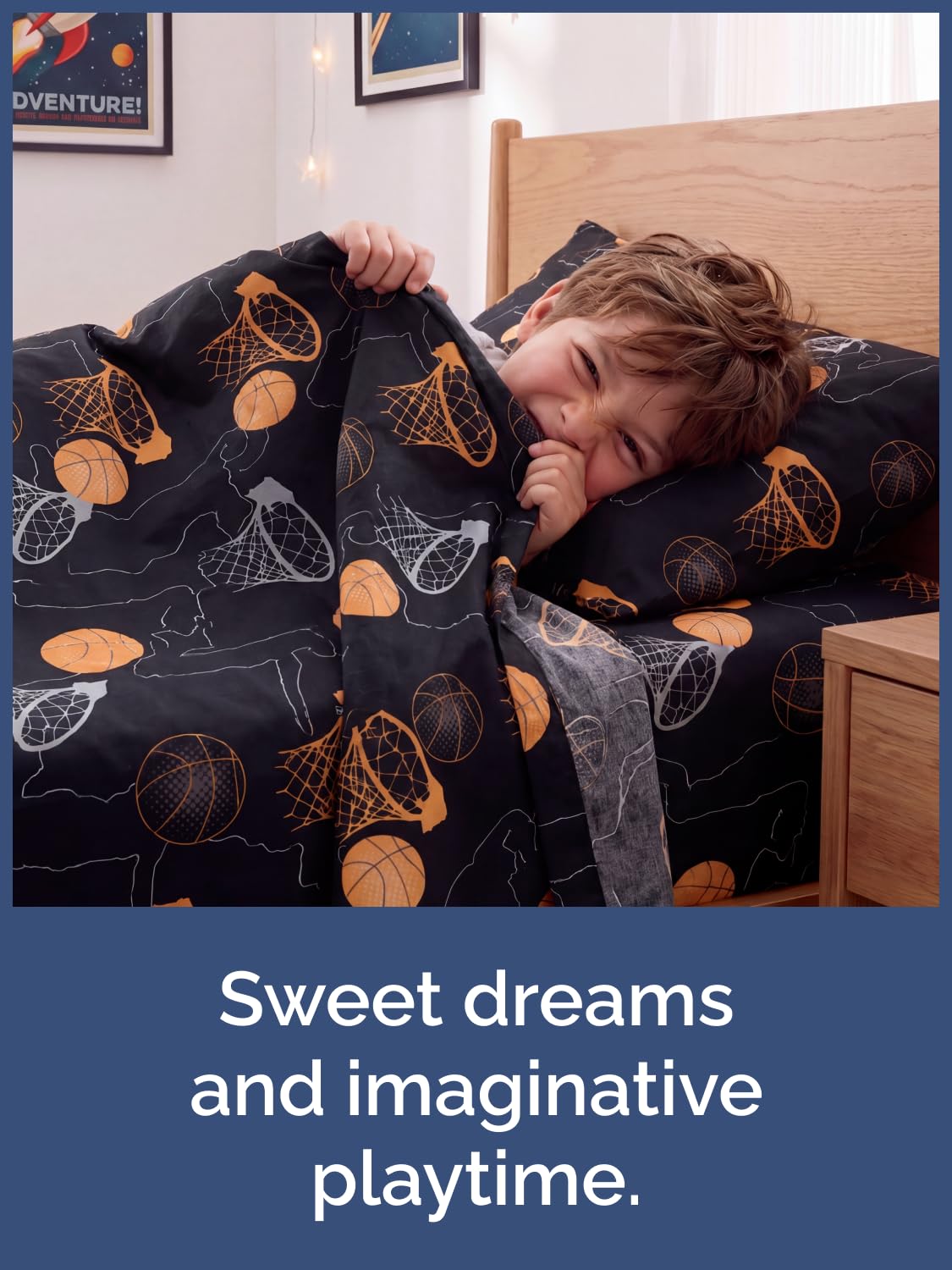 CGK Unlimited Kids Halloween Hoops Queen 4 Piece Sheet Set - Boys, Girls, Teens, Toddler - Easy Fit Deep Pockets - Soft, Cooling & Breathable Sheets - Cozy, Fade and Wrinkle Free - Machine Washable