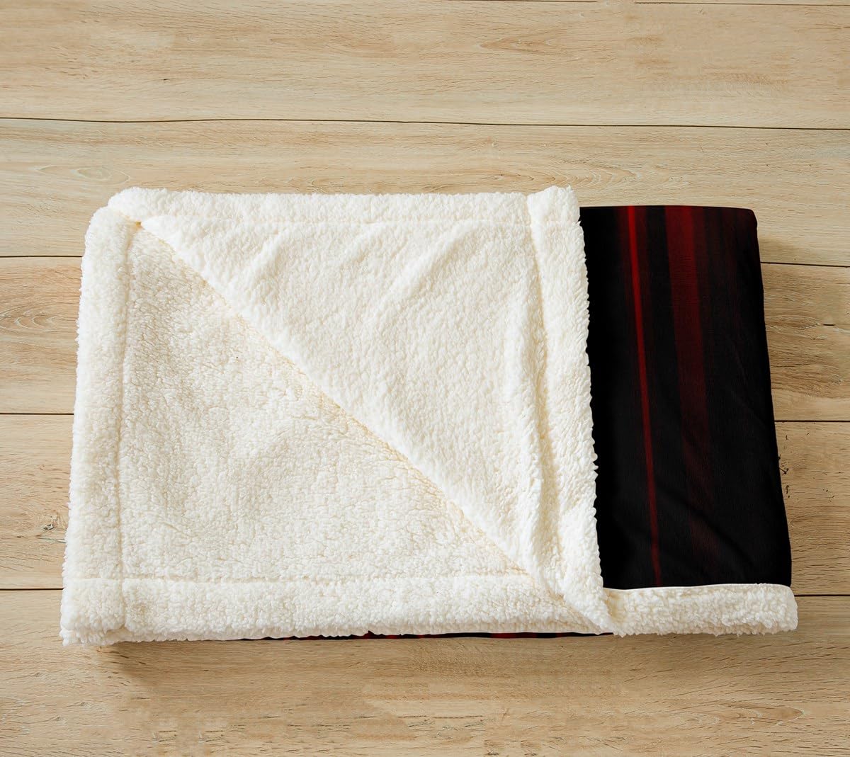 Feelyou Abstract Ombre Fleece Throw Blanket Throw 50"x60" Kids Red and Black Striped Plush Blanket for Bed Sofa Couch Boys Girls Teens Modern Fashion Sherpa Blanket Geometric Stripes Fuzzy Blanket