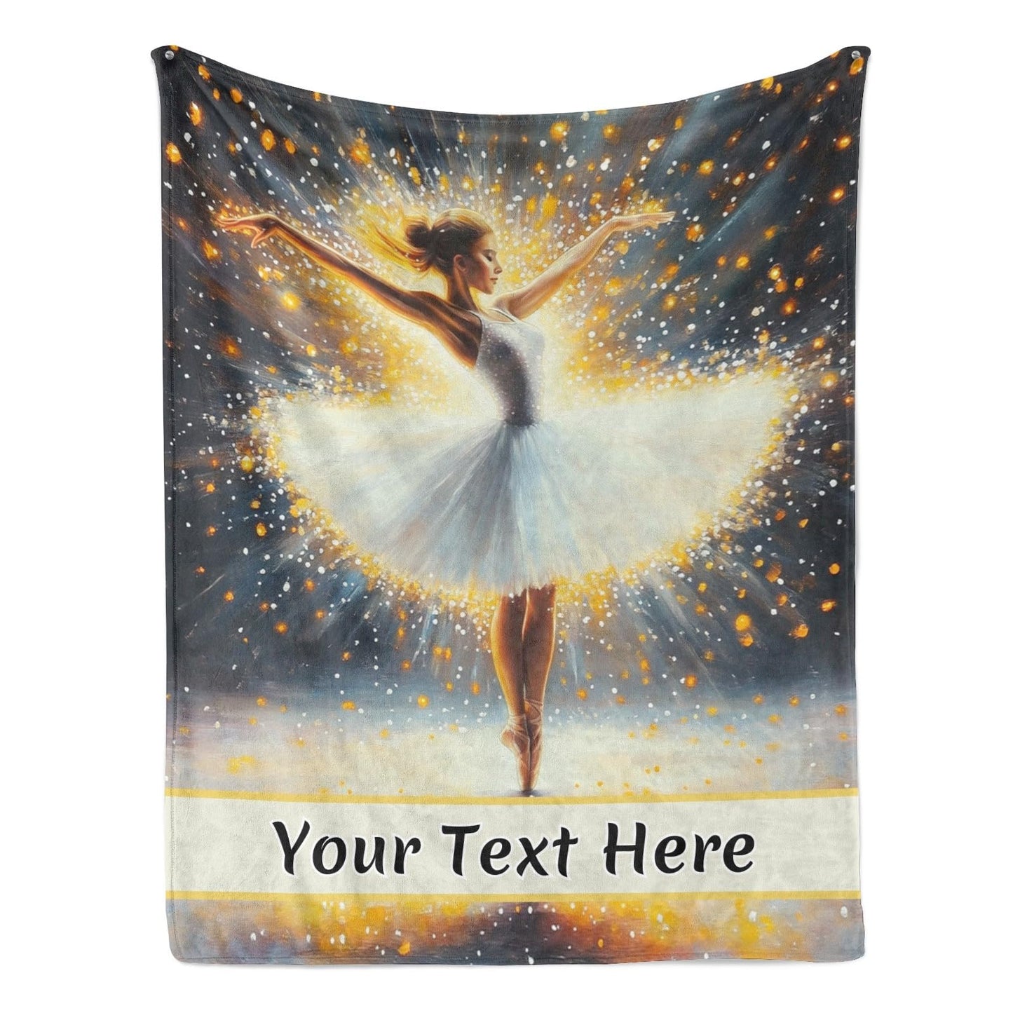 Xaviynch Personalized Throw Blanket Ballerina, Custom Name Flannel Blanket Gifts for Teen Girls Teachers Women, Warm Cozy Blanket for Couch Sofa Bed