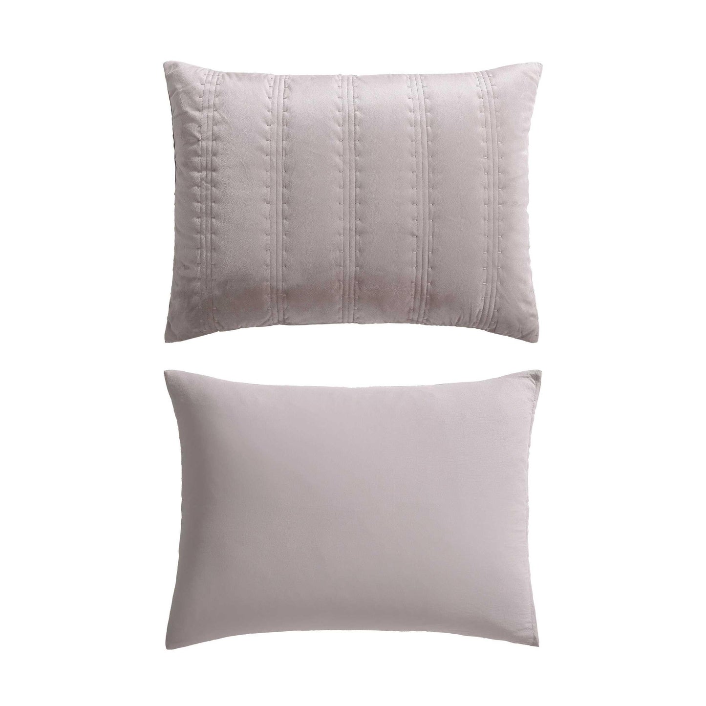 Vera Wang - Queen Quilt Set, Super Soft Bedding Set with Matching Shams, Modern Room Essentials (Velvet Linear Stitch French Clay, Queen)