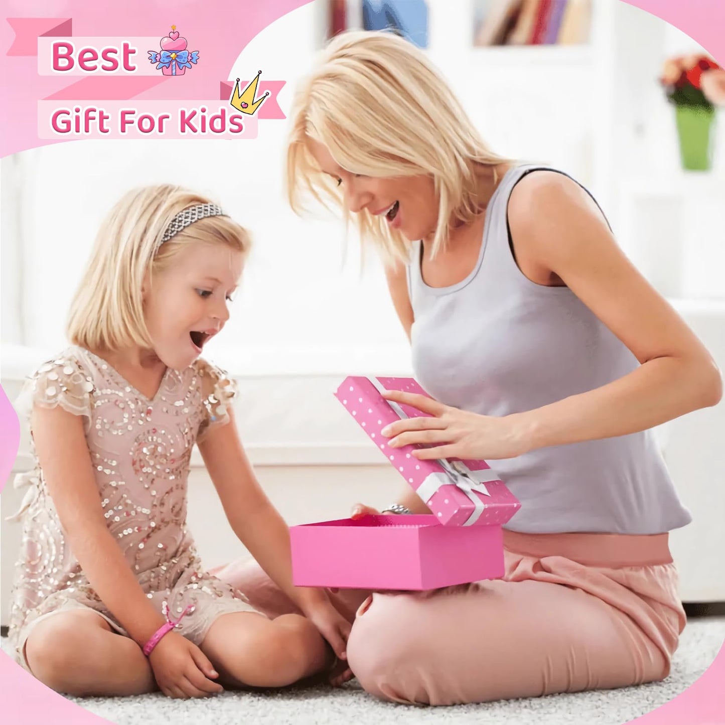 South to East Pink Bed Canopy for Girls, Princess Bed Canopy for Kids Room, Mosquito Net Canopy Girls Beds, Fire Retardant Fabric