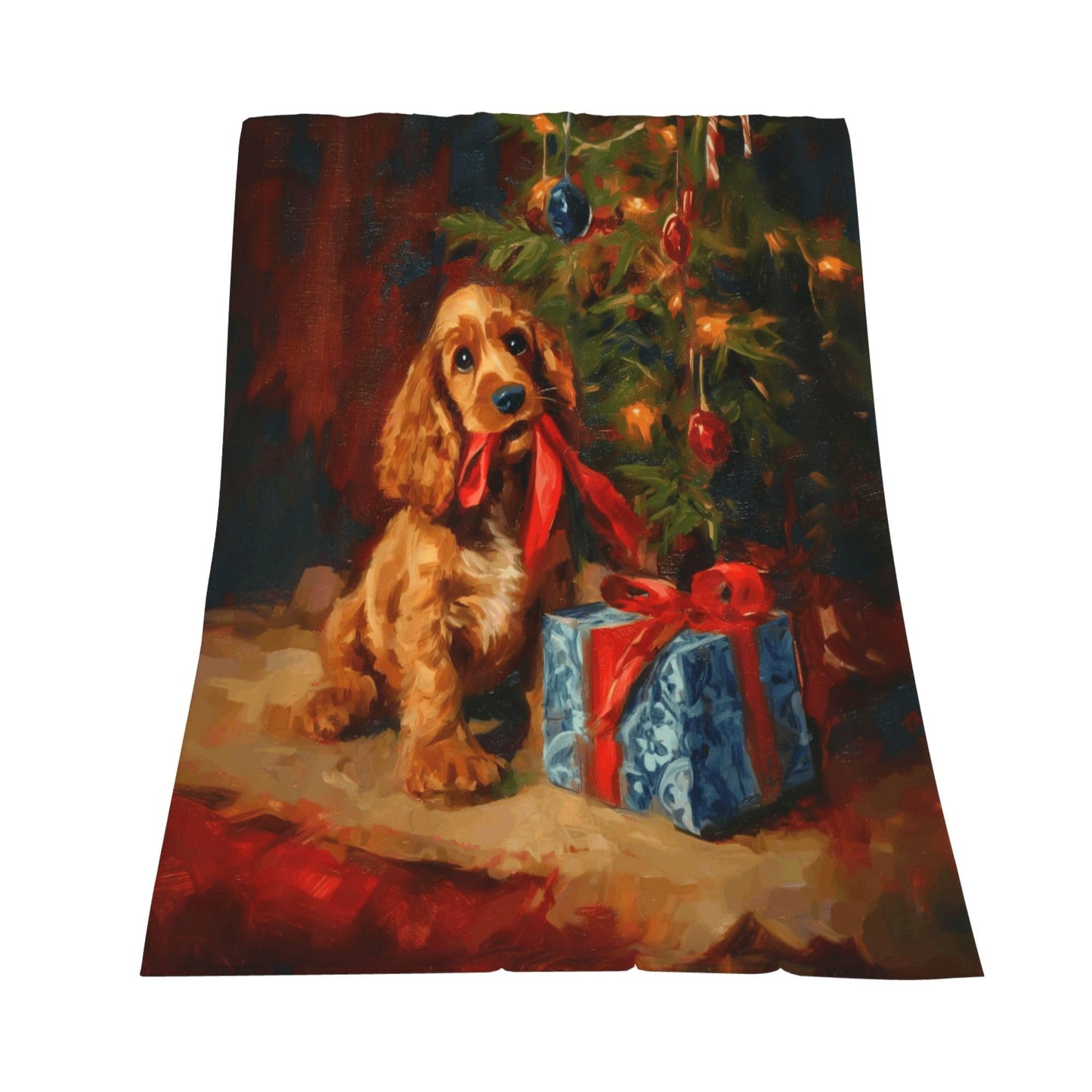 Christmas Dog Flannel Throw Blanket Soft Cozy Blanket for Living Room Couch Sofa Bed 50 x 60 Inches