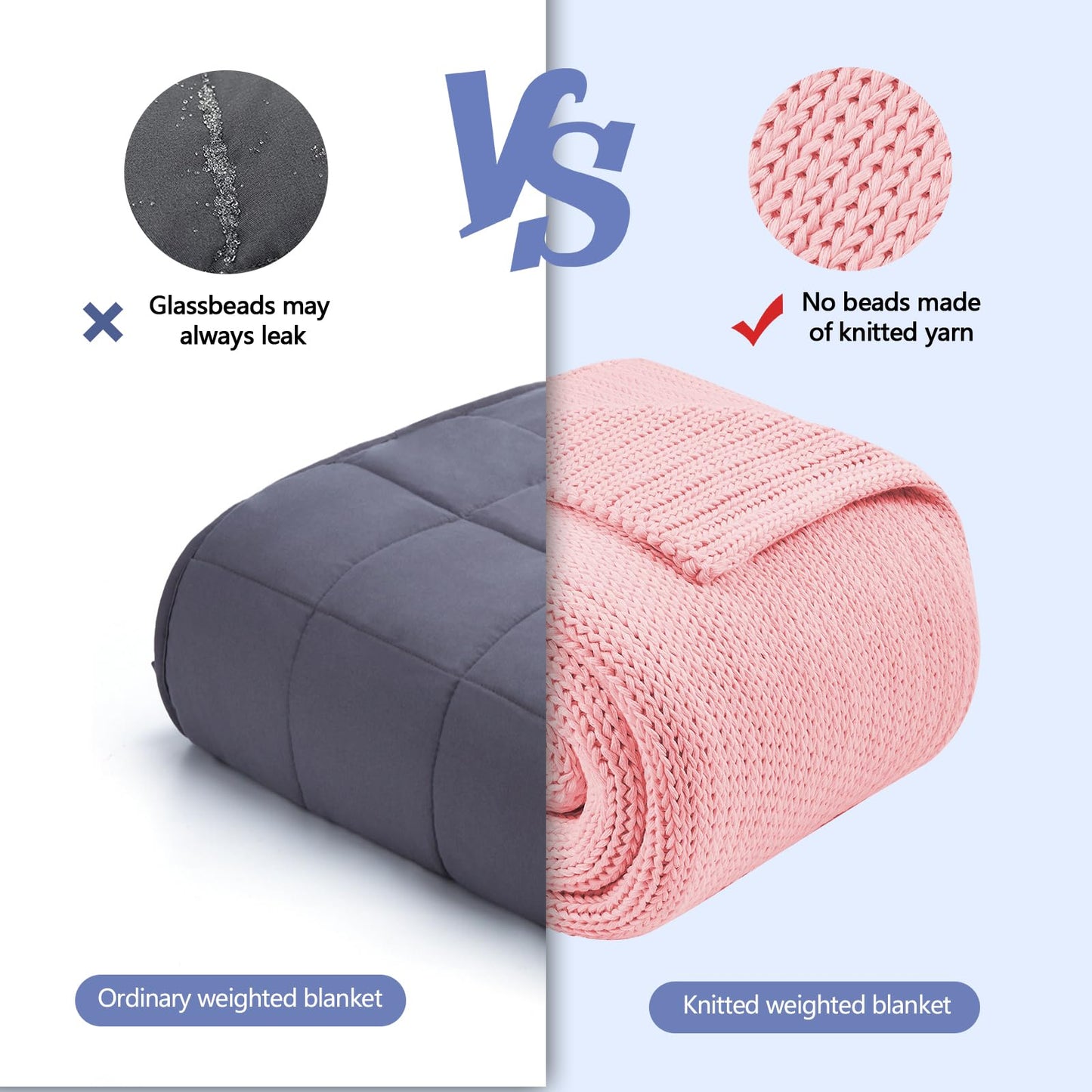 L'AGRATY Knitted Weighted Blanket - 48"x72" 15lbs Cooling Chunky Knit Heavy Blanket for Adults Braided Crochet Throw Thick Cable Yarn Knit Decorative Blanket No Beads Evenly Weighted Machine Washable