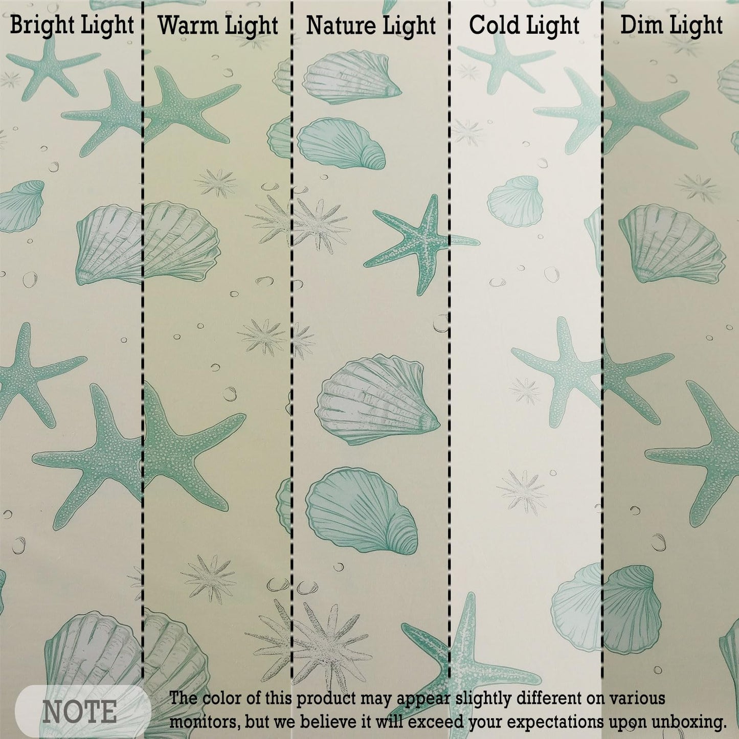 FADFAY 100% Cotton Coastal Sheet Set Queen – Ultra Soft Breathable Beach Bedding, Seafoam Green Starfish & Seashell Print, Ocean Themed Bed Sheets for Coastal Bedroom Decor, Deep Pocket, 4 Piece Set