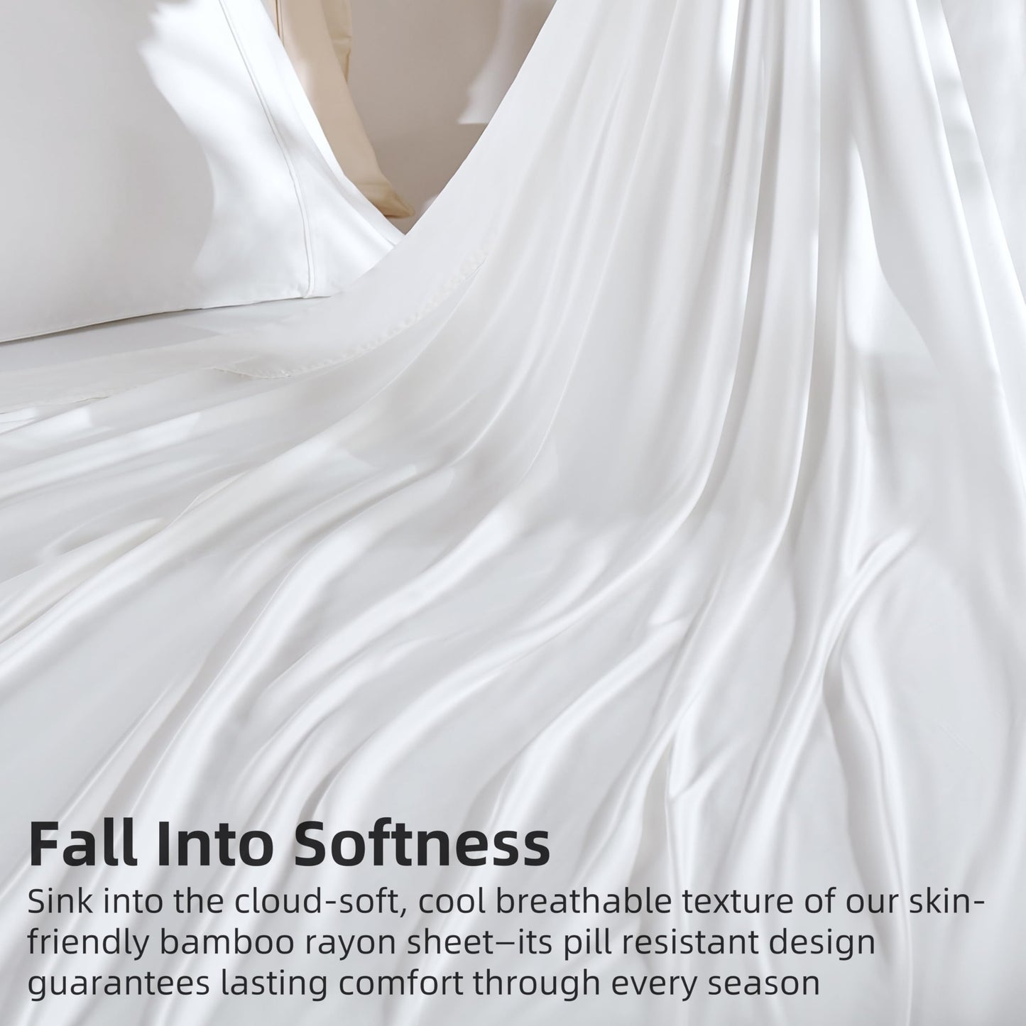 GOKOTTA Fitted Sheet King Only,100% Rayon Derived from Bamboo Fitted Sheet,Ultra Soft,Cooling and Breathable Bottom Sheet with 4 Elastic Corner Straps,No Slip,No Pilling,16" Deep Pocket-Bright White
