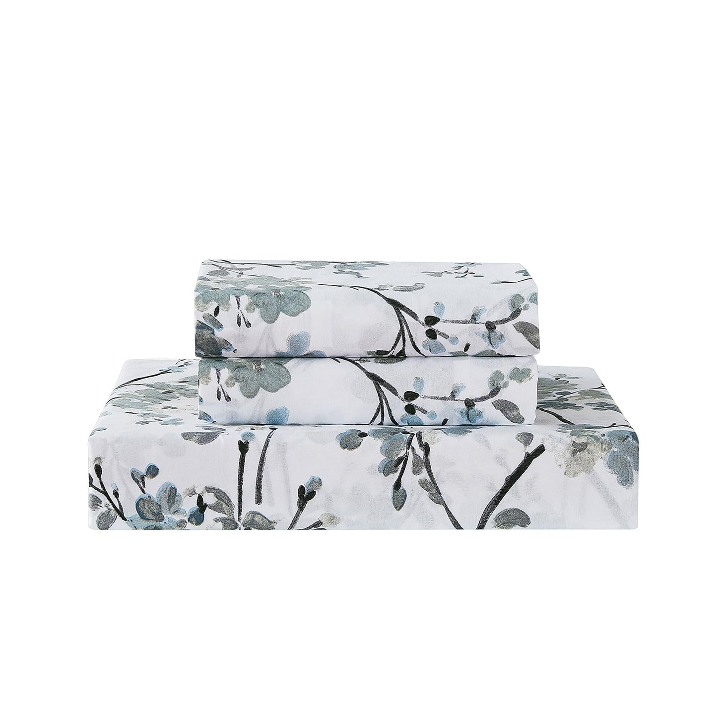 Vaulia Soft Microfiber Floral Duvet Cover King Size, Blue Chic Botanical Print Pattern, Lightweight and Breathable Design, 3-Piece Set (1 Duvet Cover 2 Pillow Shams)