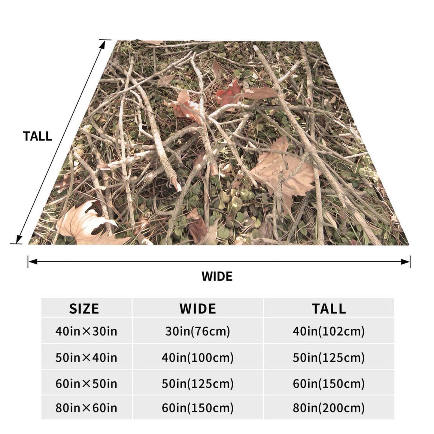 Throw Blanket 50x60 Inch,Camouflage Camo Forest Cozy Soft Lightweight Fuzzy Flannel Blanket 60x50 Inch Suitable for Couch Bed Sofa Living Room in All Seasons