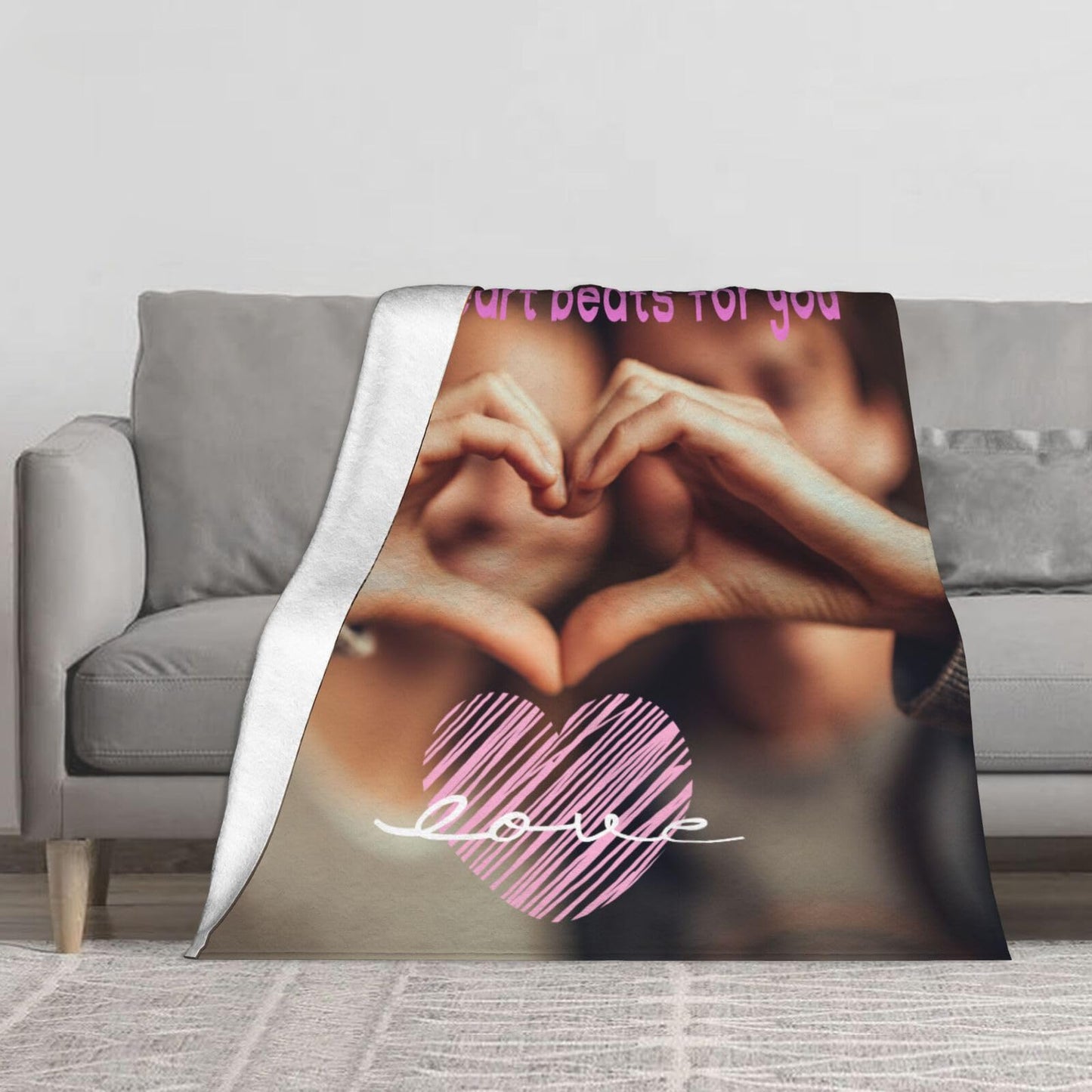 AMORVITA Custom Blanket with Picture Personalized Blanket with Photos Text Name, Customized Gifts for Women Men Mom Dad Girls Boys Baby - Birthday Christmas Father's Mother's Valentine's Day