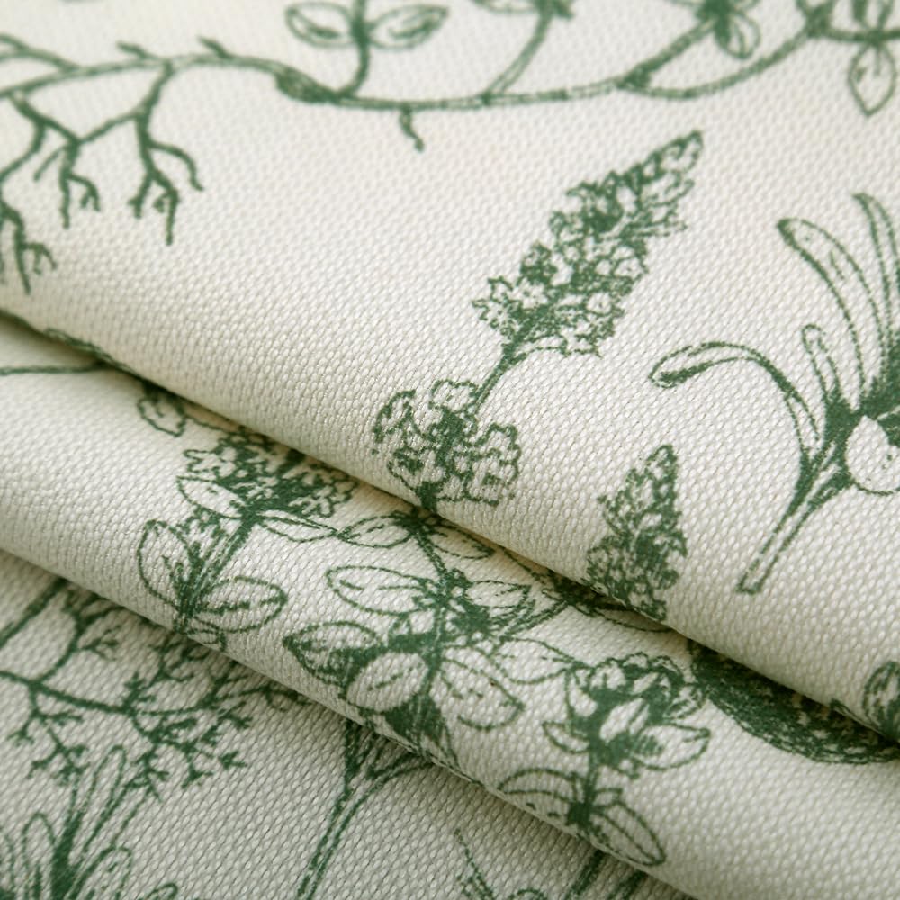 Autum Dream Blackout Curtains 2 Panels Chenille Curtains Drapes for Bedroom Back Tab Rod Pocket Poppy Floral Farmhouse Curtains for Living Room, Patio Doors,Green Floral, 52" W x 96" L