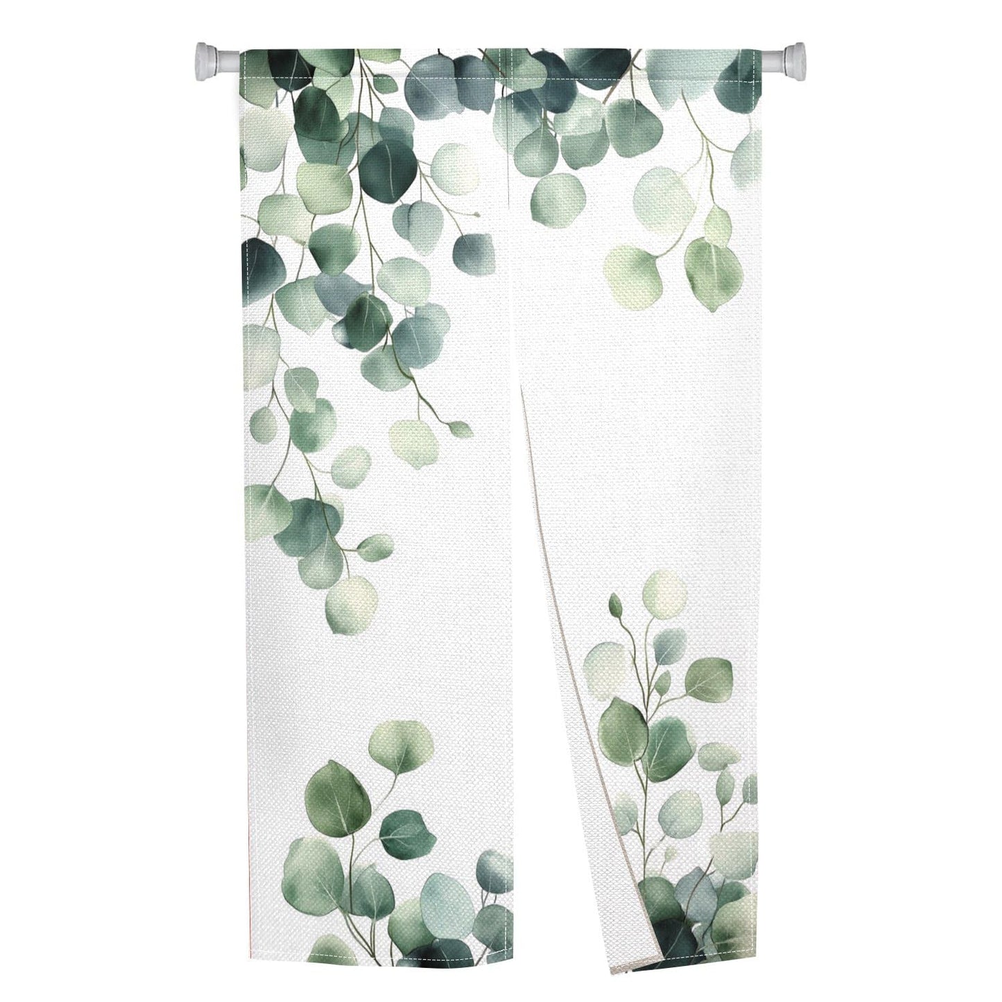 Leowefowa Green Leaves Eucalyptus Doorway Curtain Tapestry Panel for Wall Hanging Japanese Noren Bedroom Partition Kithchen Divider Bathroom Door Decor, 33.5"x 70.9"