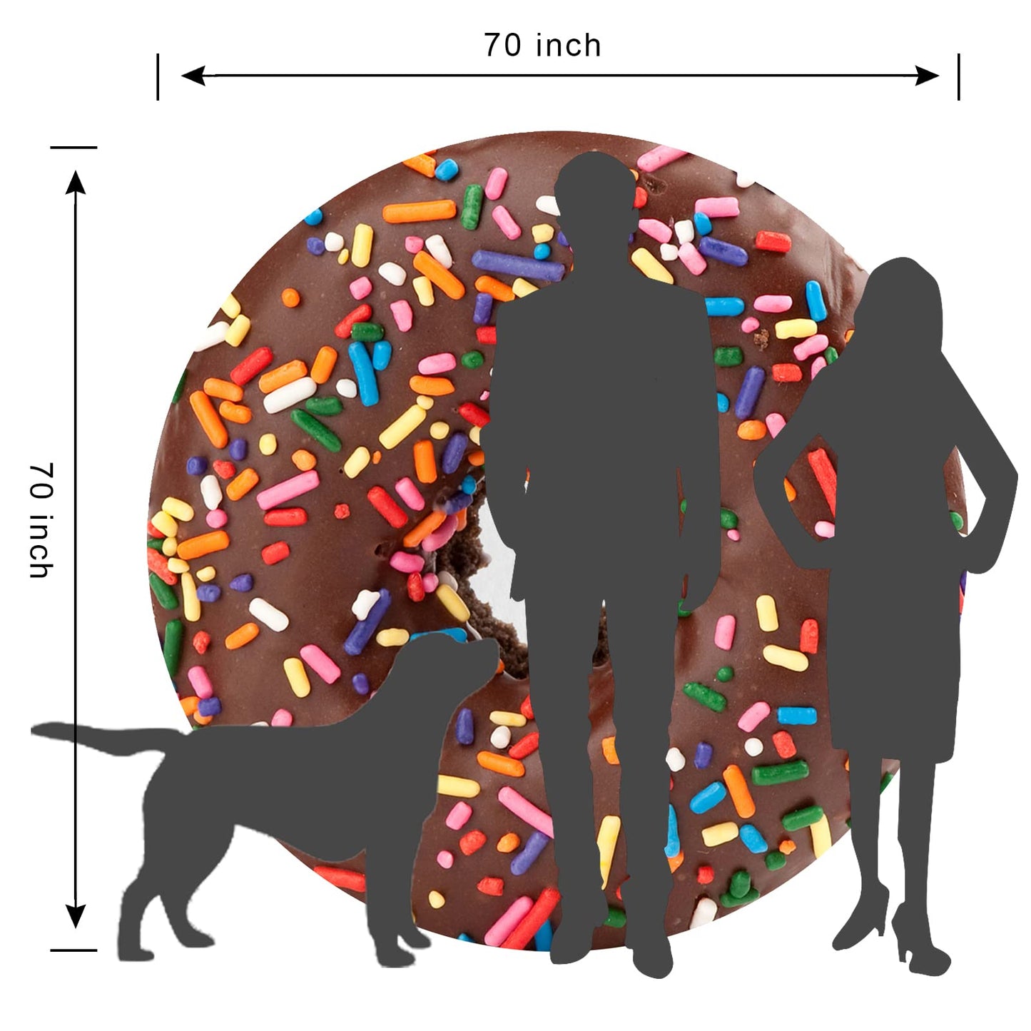 Realistic Donut Coffee Blanket, Thermal Towel, Lightweight and Soft Flannel, Perfectly Round Fuzzy Blanket for Kids(71")