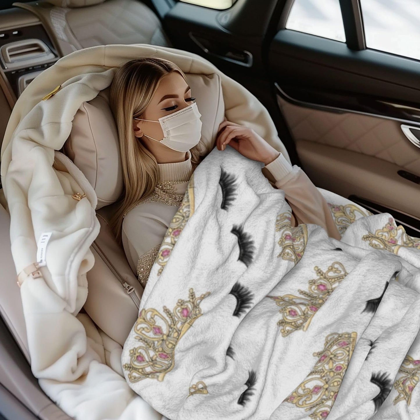 Ultra Soft Cute Lash Decor Blanket Eyelash Blanket Flannel Throw Blanket Bedding Suitable for Travel Camping Living Room Sofa Bedroom Decoration Gifts (Style-5, 50inx40in)