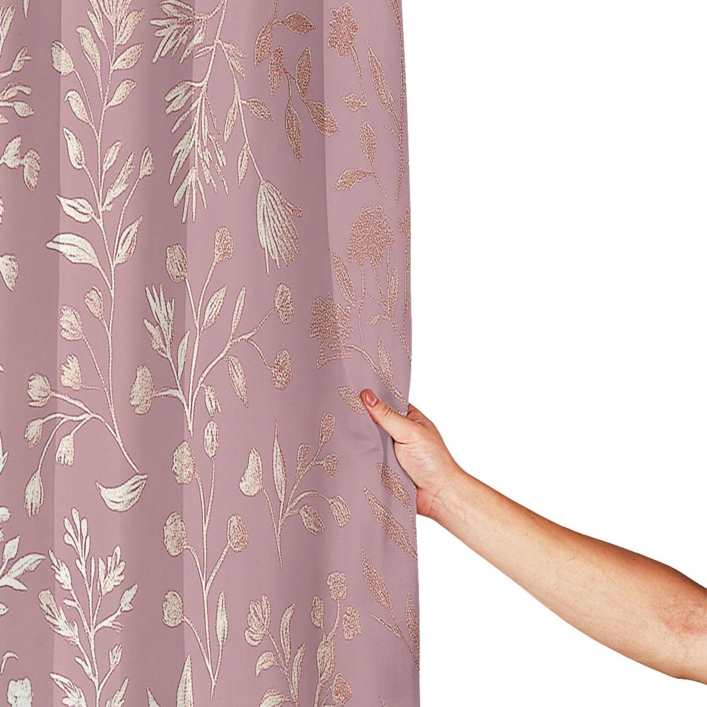 HSYOYO Pink Gold Leaves Branch Shower Curtains for Bathroom Waterproof Shower Curtain Set with 12 Plastic Hooks Washable Bathroom Curtain Modern Bathroom Decor 72" W x 72" L