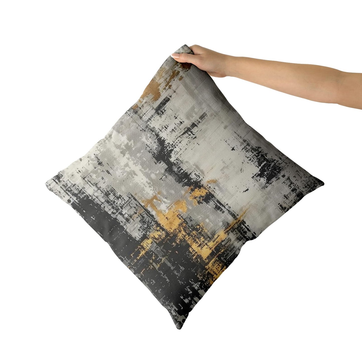 Giwawa Black Gold Throw Pillow Covers - Set of 2 Abstract Modern Decorative Pillow Case Minimalist Square Pillow Covers Home Decor for Sofa Bed Living Room 18 x 18 Inches