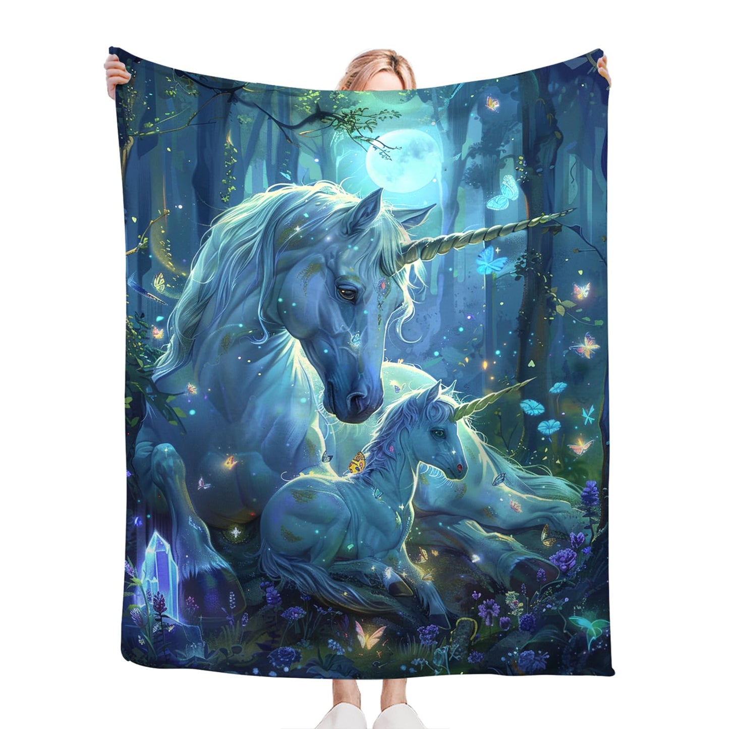 Tijuboni Unicorn Throw Blanket Unicorn Gifts for Girls Women Boys Men Kids Adults Soft Flannel Fleece Blanket for Couch Sofa Bed Home Decor 40"x50"