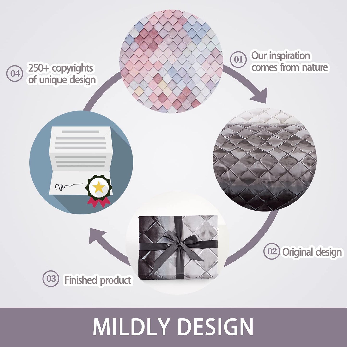 MILDLY 100% Egyptian Cotton Duvet Cover King, Gray Beige Geometric Pattern Comforter Cover Set 500TC Modern Abstract Reversible Ultra Soft & Breathable Unique Design Neutral Bedding Set (No Comforter)