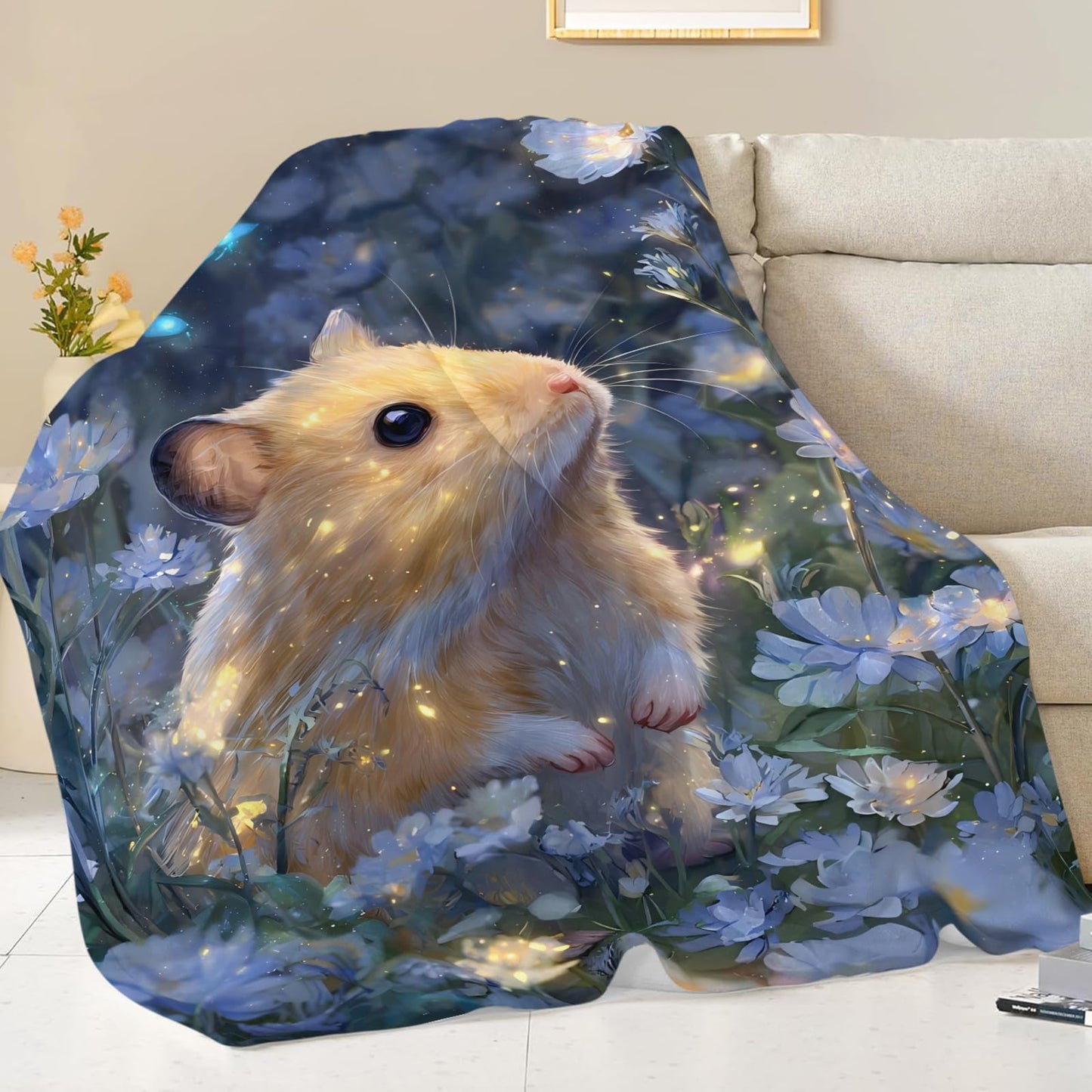 Baegopa Hamster Blanket Gifts for Girls Boys Guinea Pig Lover Throw Cozy Plush Fleece Flannel Lightweight Fuzzy Blankets for Women Men 50"X40"