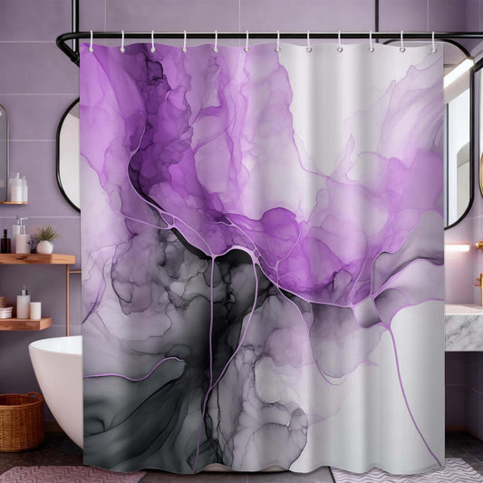 Lvetong Purple Marble Shower Curtain, 70 x 72 in