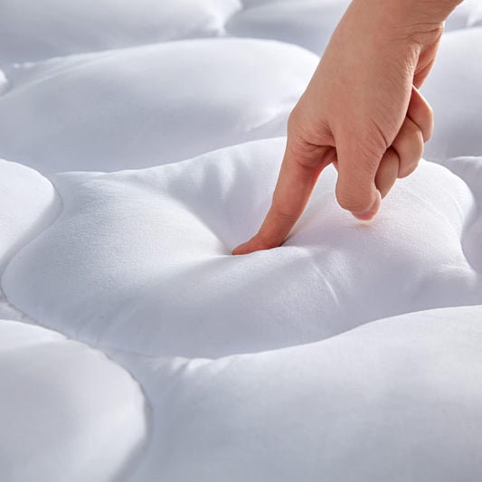 SLEEP ZONE Twin XL Mattress Pad Cover for College Dorm - Soft Fluffy Pillow Top Bed Mattress Topper Quilted Fitted, Deep Pocket 8-21 inch, Twin XL