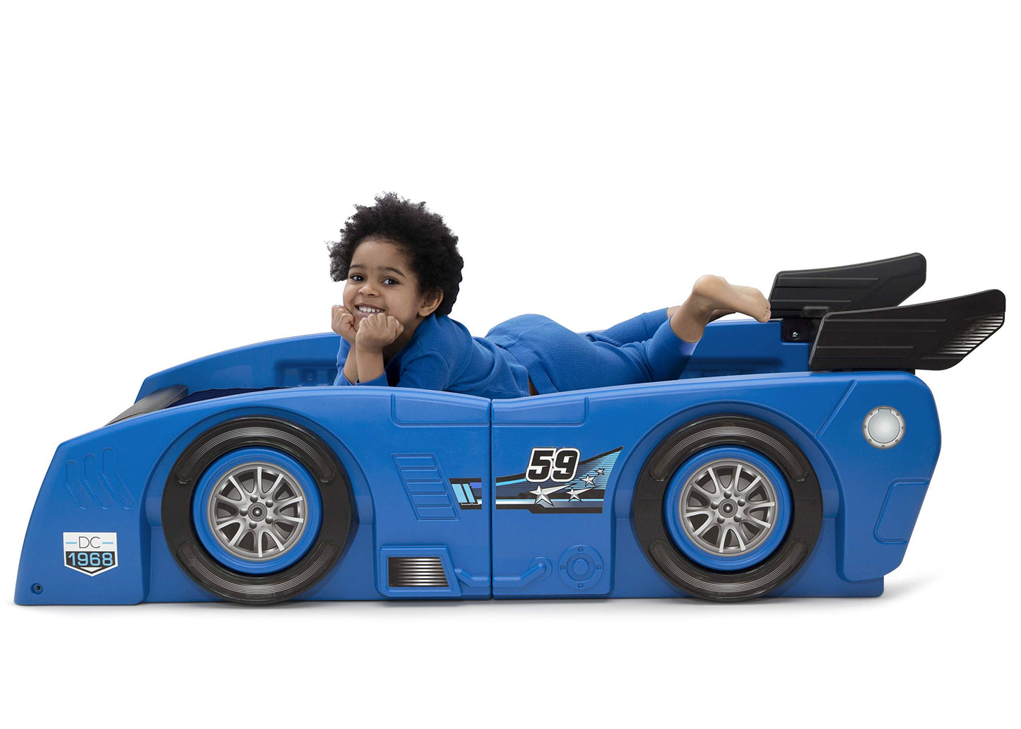 Delta Children Grand Prix Race Car Toddler-to-Twin Bed, Blue
