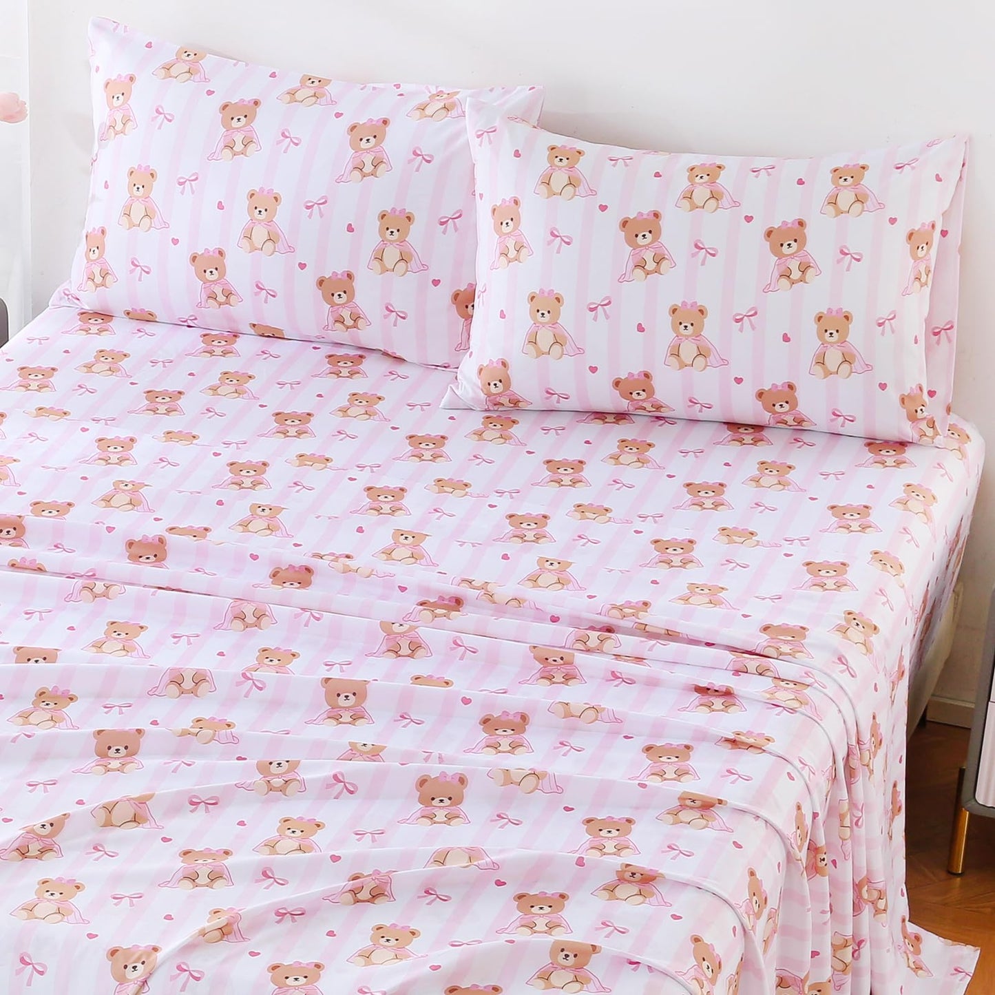 ChicView Twin Sheet Set Kids,3 Pieces Breathable Soft Microfiber Bedsheets for Child Boys Girls, Anti Pilling Deep Pockets Easy Care Bed Sheets, Teddy