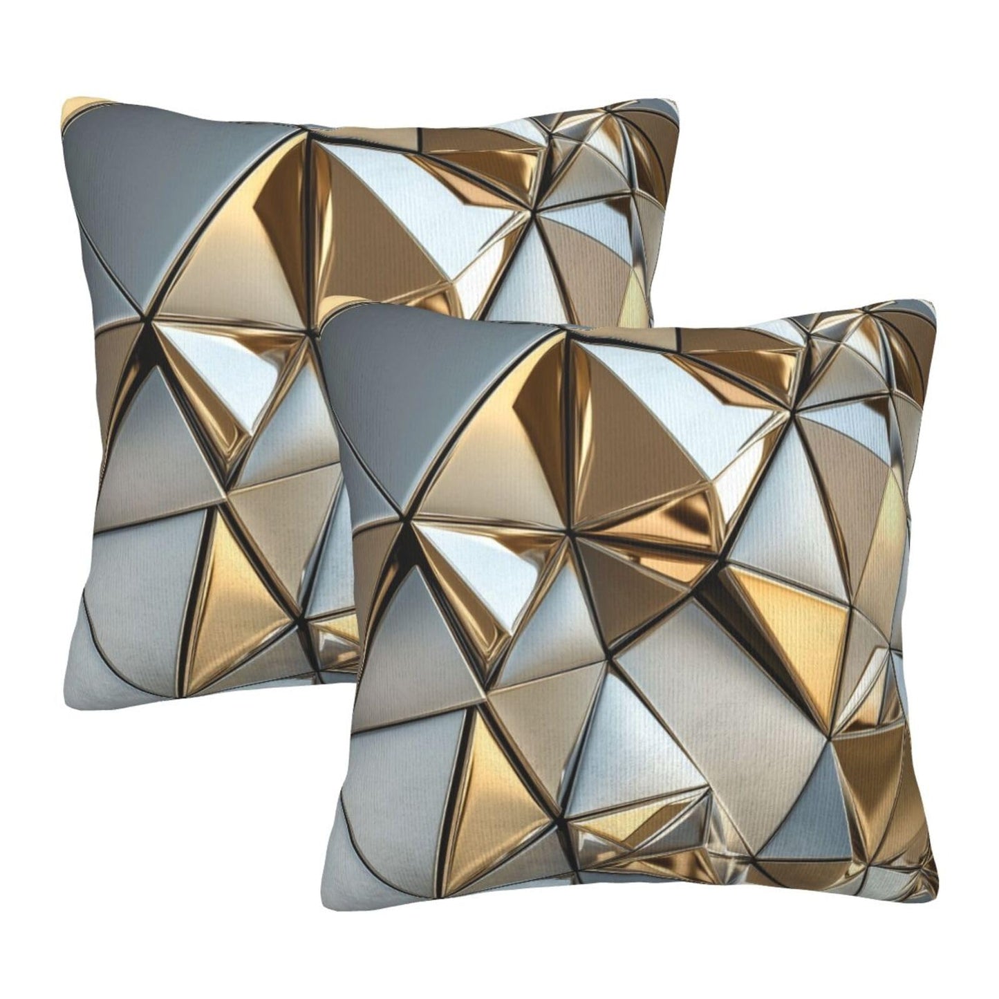 Droerfes Geometry Gold Abstract Throw Pillow Covers Set of 2 Couch Pillow Case Decoration Cushion Covers for Sofa Home Living Room Bedroom Outdoor 18X18 Inch