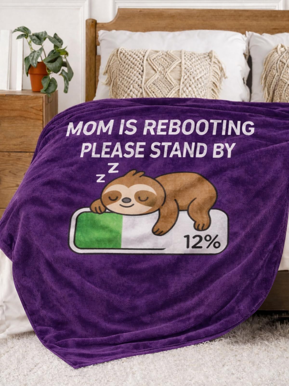 Gift for Mom from Daughter Son, 60"x50" Funny Blanket Gift, Birthday Gifts for Mom, Soft Cozy Sleeping Sloth Throw Blanket I Love You Mother Gifts