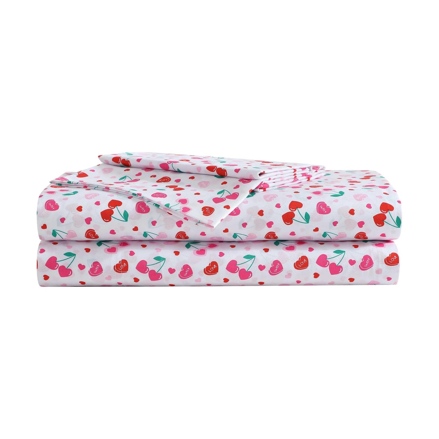 Betsey Johnson - Queen Bed Sheets, Super Soft Bedding with Matching Sham(s), Fade & Wrinkle Resistant Bed Essentials (Sweet Tart Cherries Pink, Queen)