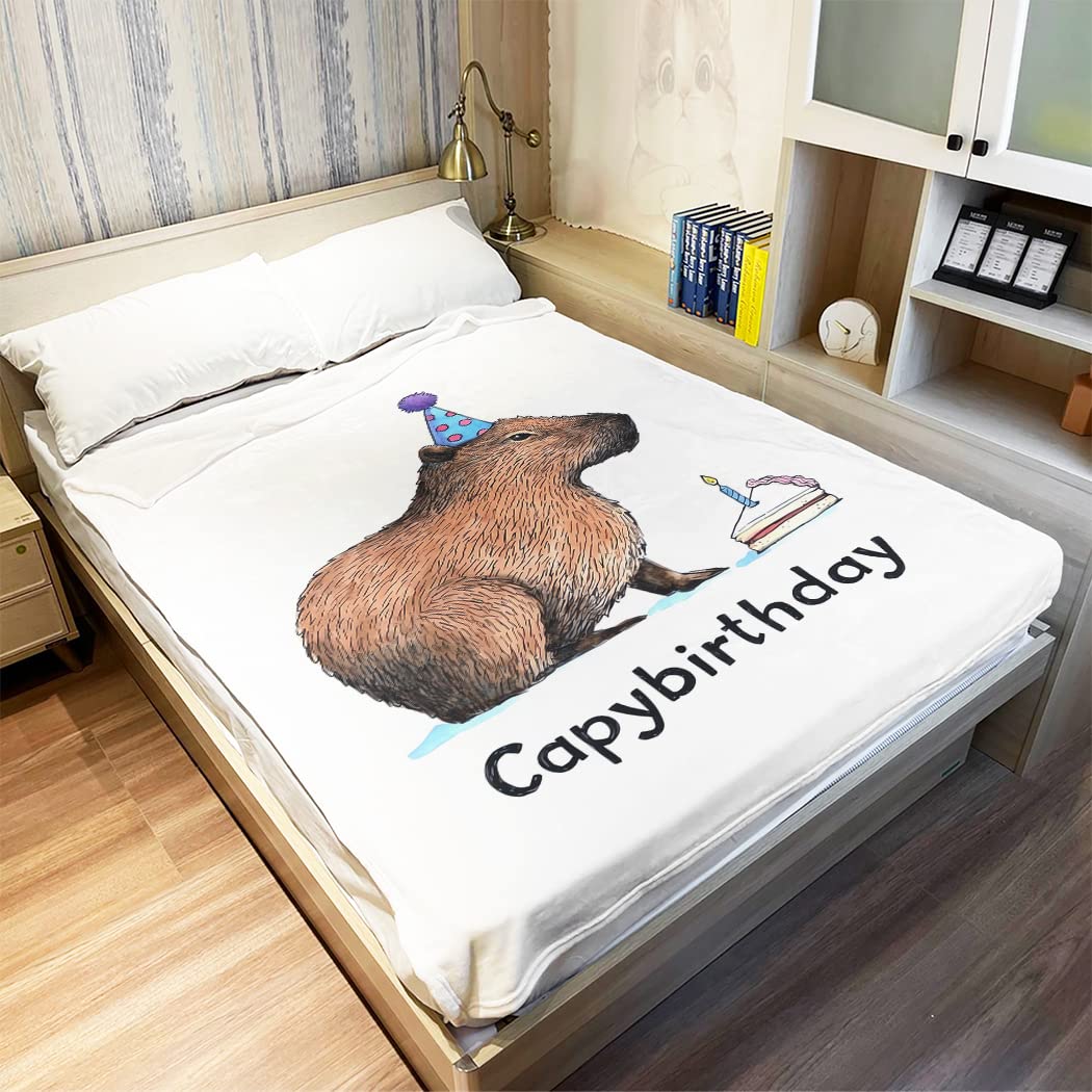 OHTMTHO Capybara Fleece Blanket, Capybirthday Party Decorations, Gifts for Capybara Lovers, 40" x 50"