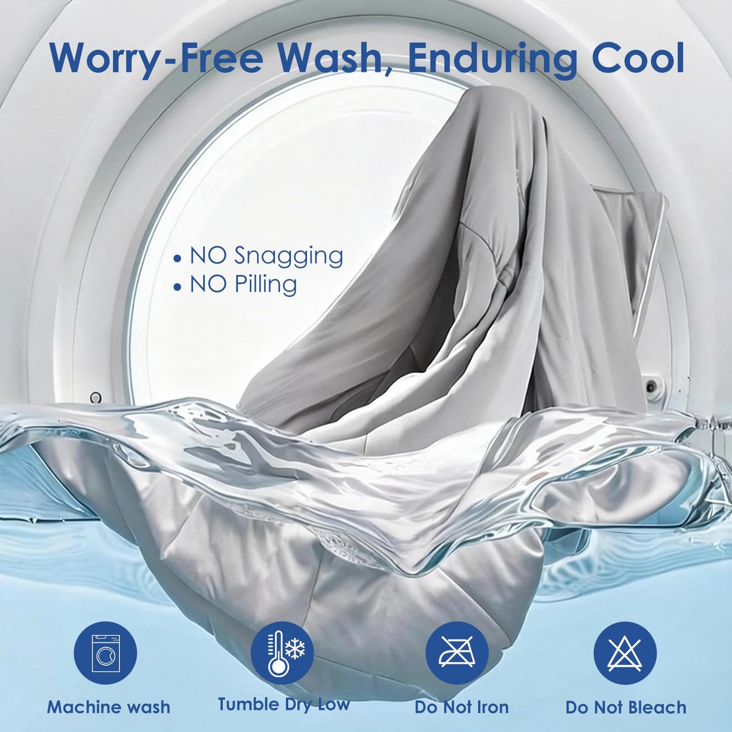 jiaao 30-Second Cooling Comforter Queen, Summer Blanket for Hot Sleeper