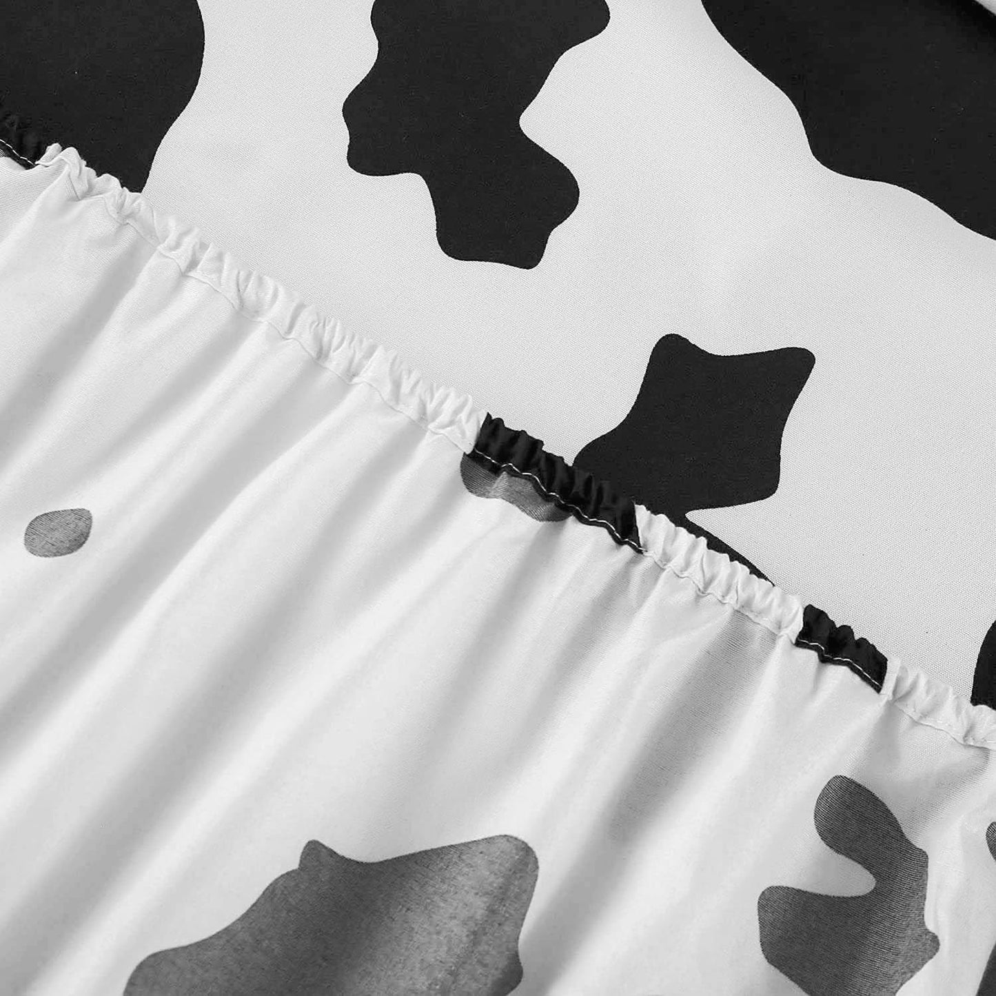 SDY 4 Pieces Bedding Sheets Set,Cow Print Queen Size,Lightweight Super Soft Sheet Sets,Deep Pocket Fitted Sheet & Cute Top Flat Sheet & 2 Pillowcases for Adult (Cow,Queen)