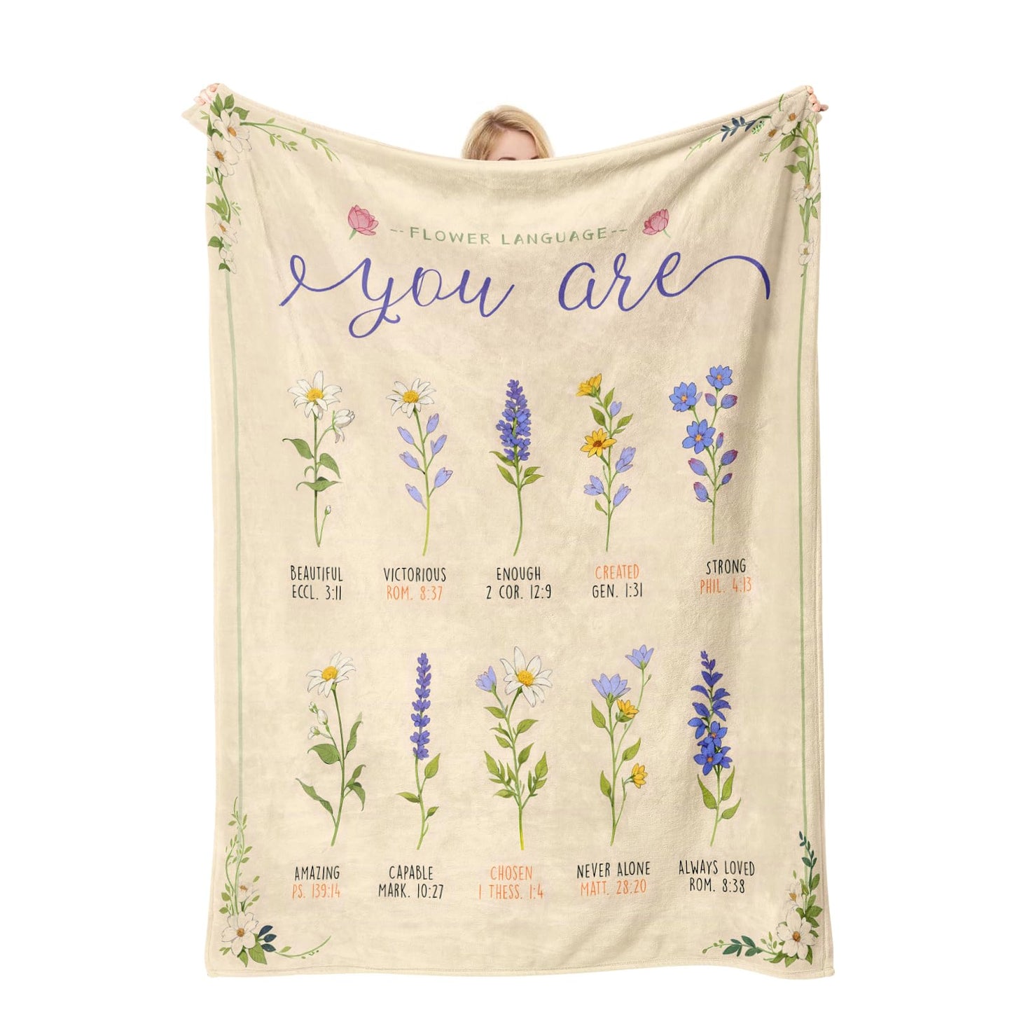 Christian/Inspirational/Religious/Spiritual/Birthday Gifts for Women/Adults, First Holy Communion Gifts for Girls, Soft Throw Blankets for Women 40"x 60"