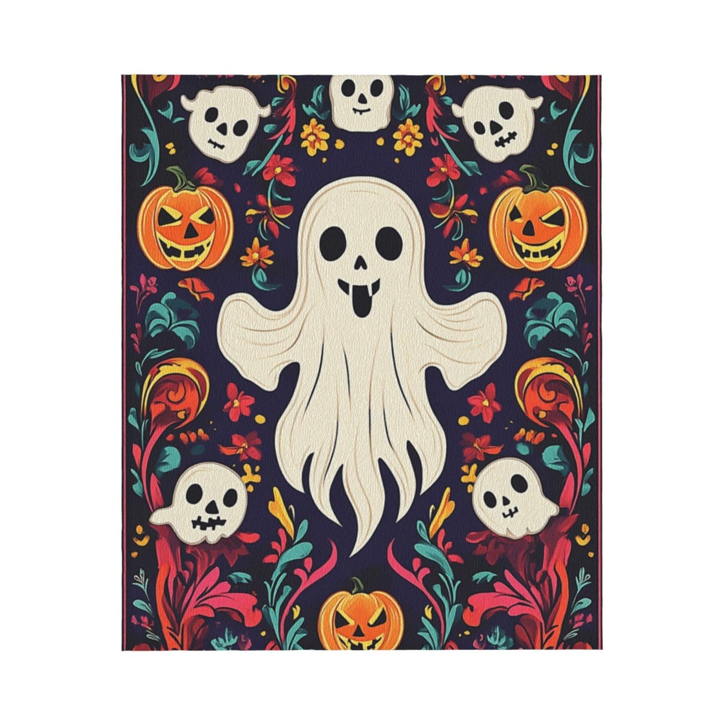 CDSASHCA Spooky Ghosts Flannel Blanket,Cute Design with Floating Phantom Print,Ultra-Soft Fleece for Festival Party Cozy Vibes，Suitable for Sofa,Bed and Office Decoration，Gifts for Friends 50X60 Inch
