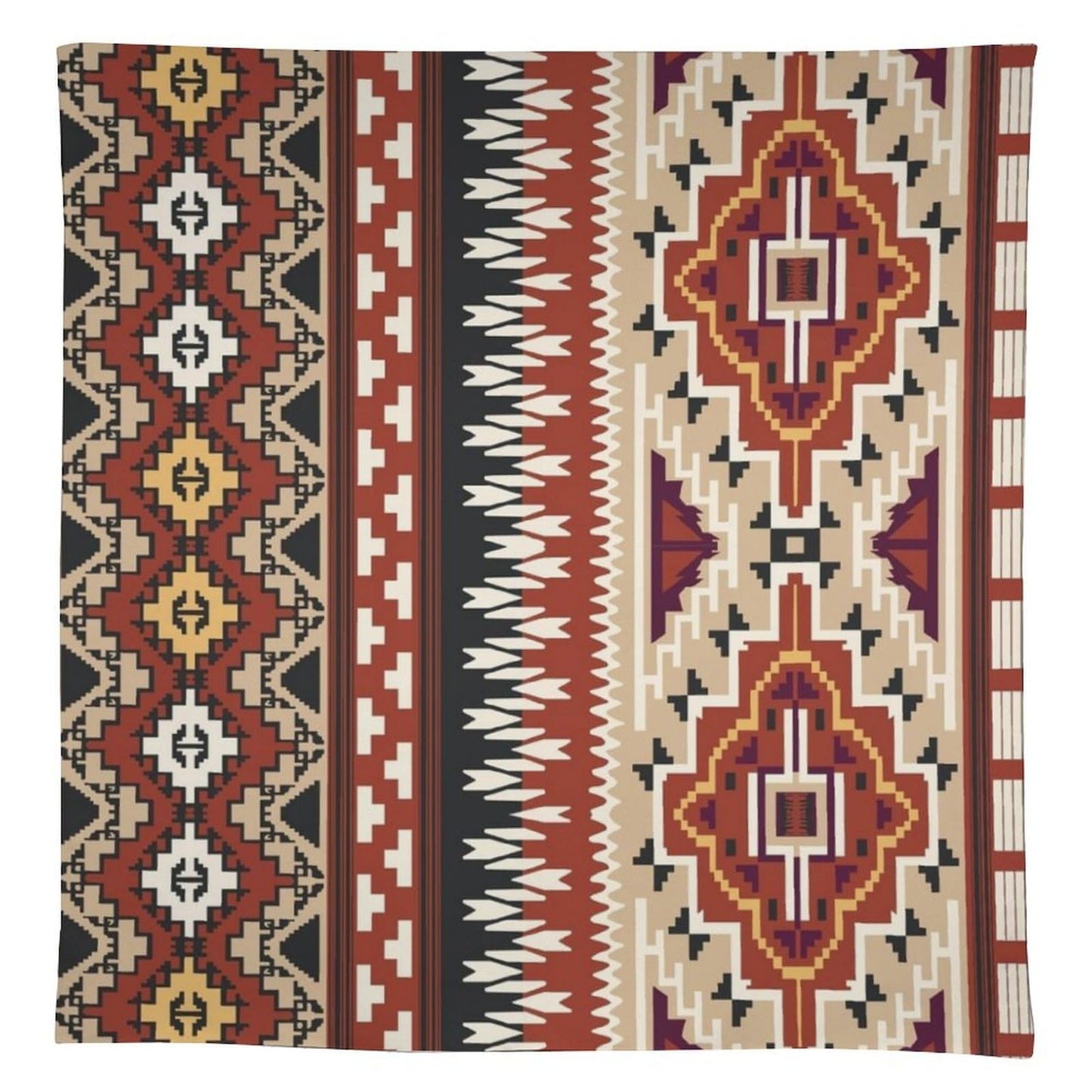 wlsgdsg Terracotta Aztec Square Tablecloth Vintage Southwestern Earth Tone Striped Table Cover Spill-Proof Tribal Cloth for Dining Table Picnic Camping 55x75 in