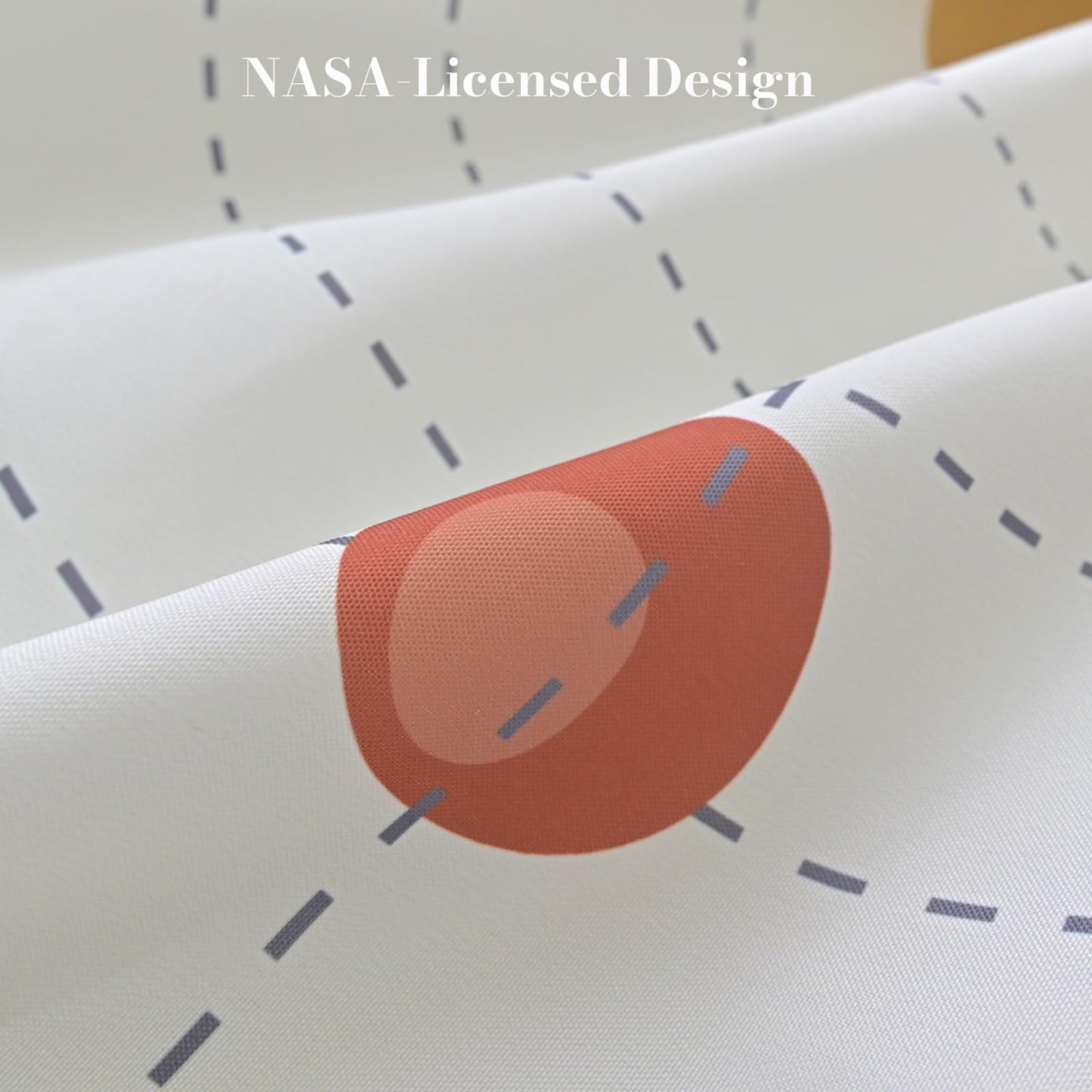 DRIFTED ROOT NASA Licensed No Hook Shower Curtain Set, Orbits and Telescope Design, Space Poster Art, Oxford Cloth, Bathroom Hotel Decor (Home Observatory-White, 72" W x 74" L (Pack of 1))