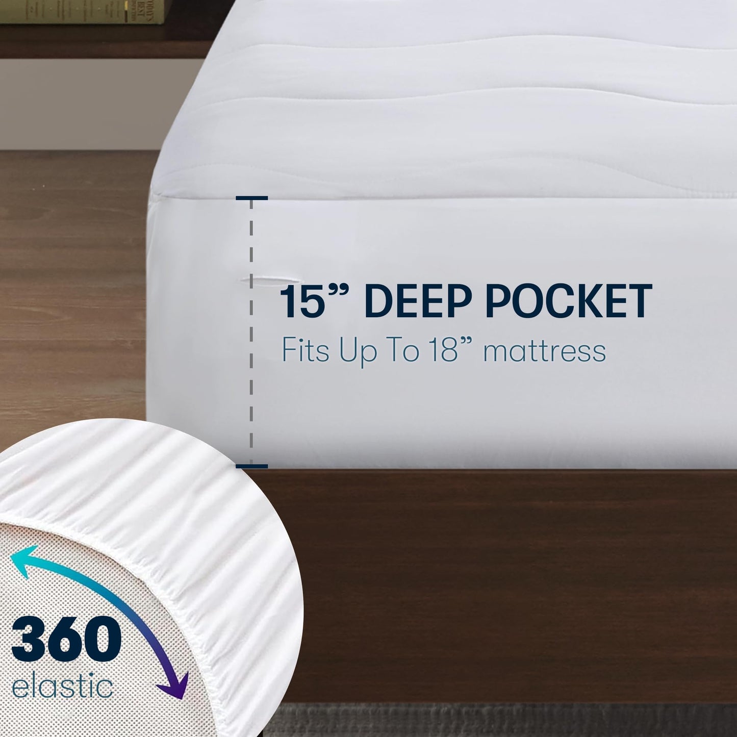 Serta Heated Mattress Pad Queen Size - Electric Mattress Pad, 10 Heat Setting Controller, Auto Shut Off Timer, Deep Elastic Pocket, Up to 17" Mattress, ETL Certified, Machine Wash, Queen, White