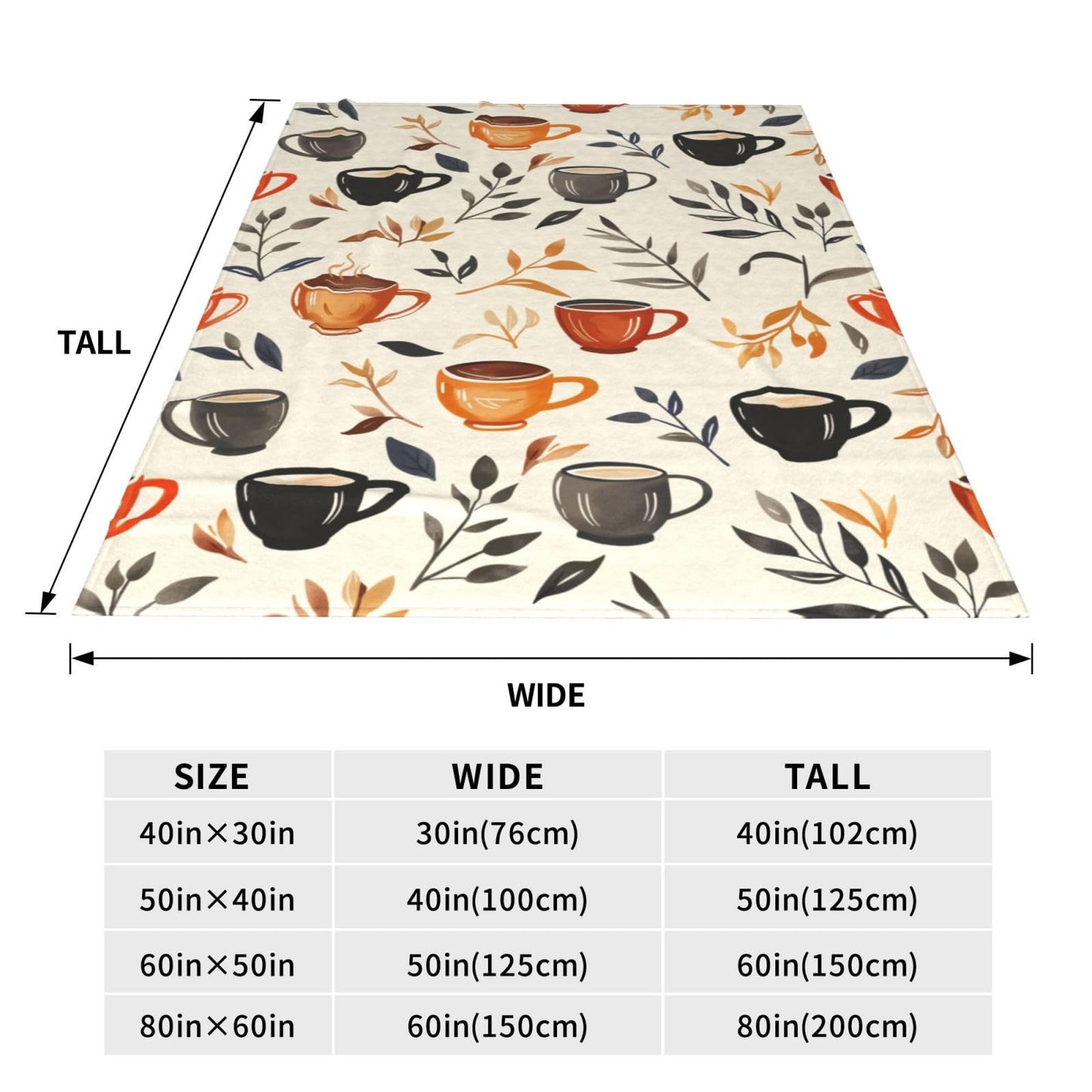 Turamurra Coffee Blanket Gifts for Adults Women Men Coffee Lovers Soft Warm Lightweight Cozy Coffee Throw Blankets for Bed Sofa Living Room Couch Home Decor 50"x60"