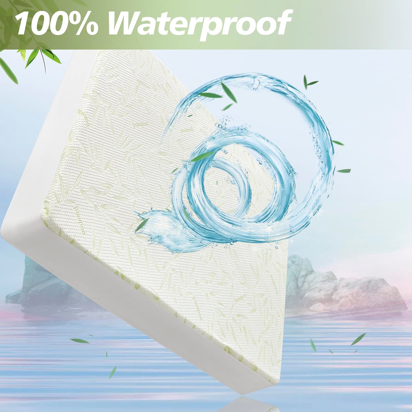 Queen Mattress Protector Waterproof Mattress Pad Washable Bamboo Rayon Mattress Cover Breathable Noiseless Bed Protector 5" - 21'' Elastic Fitted Deep Pocket